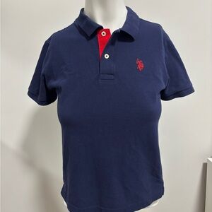 Y2K U.S. Polo Assn. Polo Shirt in Navy and Red